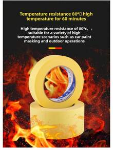 High Viscosity, Heat-Resistant Masking Tape, No Residue, 120°C Automotive Spray Paint Protection Sticker - High Temperature Resistance Up to 80 Degrees Celsius - View 2
