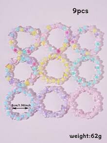 1pc/Set Colorful Flower Beaded Bracelet Set, Accessory For Outfit, Jewelry, Party, Birthday Gift - Multicolor - View 2