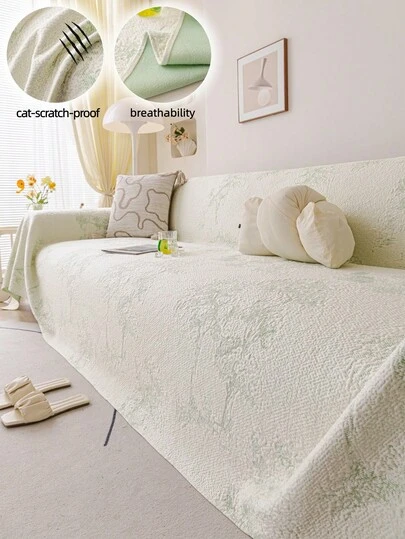 1pc Cooling Silky Sofa Throw Blanket, Modern Luxury Sofa Cover, All Season Use, Non-Slip Anti-Dust Fitted Sofa Slipcover, Wrinkle-Resistant, Soft & Fine Texture, Protect Sofa, Machine Washable, Non-Deformation, Fade-Resistant, Durable, Anti-Cat Scratch, Anti-Stain, Sofa Makeover, Sofa Decor, Enhance Ambiance, 1-4 Seater, L-Shaped Sofa