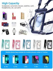 Waterproof Phone Bag, Large Capacity, Suitable For Swimming, Beach And Other Outdoor Activities, Can Store Wallet, Cards And Other Items, Waterproof Design, Suitable For Summer Vacation, Diving, Swimming, Beach And Other Occasions - Double Hook Waterproof Bag - View 4