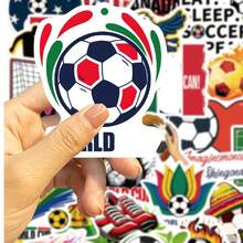 50pcs Football Stickers, Football Player Stickers, Football Sports Stickers, Football Gifts, Cartoon Sports Waterproof Stickers Suitable For Laptop, Phone, Car, Skateboard, Water Bottle, Scrapbook, Notebook - E - View 4