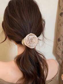 1 chiếc dây buộc tóc hình hoa hồng khô, kiểu dáng Trung Quốc thanh lịch mới, thích hợp cho tóc đuôi ngựa, búi tóc, mùa hè, kỳ nghỉ, du lịch. - Nhiều màu - Xem 5