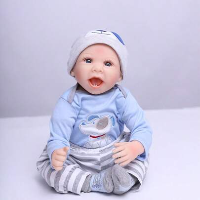 20 Inch Cute Reborn Doll Girl Soft Vinyl Hand-Painted Realistic Newborn Doll
