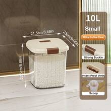 Recipiente hermético de gran capacidad para almacenar alimento de mascotas (sin ruedas) | Tapa abatible, transparente, a prueba de humedad y de insectos, adecuado para alimento de mascotas en el hogar - Multicolor - Ver 8