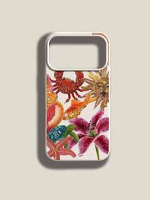 1 chiếc ốp lưng điện thoại silicon lỏng mềm mại, chống sốc, họa tiết mùa hè, hoa, rùa, cua, sao biển và mặt trời, cá nhân hóa, tương thích với Apple 11/12/13/14/14Plus/15/15Plus/16/16Plus/7/8Plus/17/17Pro và các dòng máy khác. - Nhiều màu - Xem 1