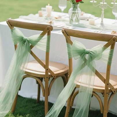 12/24 piezas Cintas decorativas para respaldo de silla, decoración de mesa de comedor con lazos, suministros de boda cintas de satén para respaldo de silla, 100 cm de ancho x 160 cm de largo, se necesita atar en forma de lazo, decoración de respaldo de silla de gasa para fiesta de vacaciones, decoración de dosel de escalera, flores de gasa para carpa de boda al aire libre, ceremonia de graduación, decoración de fondo de fiesta, suministros para crear ambiente interactivo de fiesta, cintas decorativas para envolver regalos