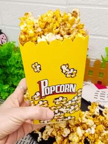 6pcs/18pcs Popcorn Boxes, Paper Food Packaging Buckets, Disposable Popcorn Paper Boxes, Snack Packaging Bags, Paper Cup Takeaway, Popcorn Buckets, Movie Theater Popcorn Boxes - Multicolor - View 4