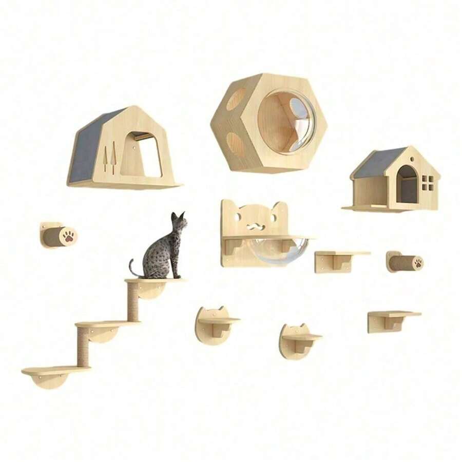 11 En 1 Muebles Pared De Gato, Raspado, Casas/estantería - por defecto - Ver 1