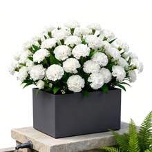 24 bông hoa cẩm chướng và cúc trắng nhân tạo, hoa giả cao cấp sống động như thật, thích hợp trang trí nhà cửa, ngoài trời, căn hộ, phòng khách, quán cà phê, khách sạn, đám cưới, lễ tưởng niệm, Lễ Tạ ơn, Halloween, Ngày Valentine, Lễ Phục sinh, Giáng sinh, Ngày của Mẹ. - trắng - Xem 3