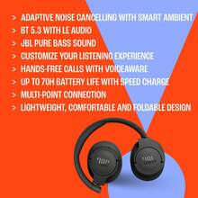 JBL Tune 770NC Wireless Over Ear Headphones Active Noise Cancelling Bluetooth 5.3 Earphones 70H Playtime Deep Bass Foldable Headset Mic For Daily Wear Gym Office Airplane Trips - View 9