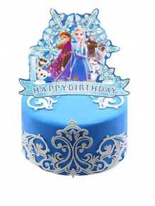 Frozen-Thema Geburtstagskuchen-Topper Set - DIY Kuchen Dekorationen für Geburtstagsfeiern zu Hause. Geeignet für verschiedene Anlässe wie Partydekoration, Feiertagsfeiern, lockere Zusammenkünfte, die Rückkehr zur Schule, Weihnachtsfeiern und mehr - Mehrfarbig - Übersicht 12