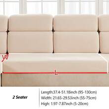 1PC Simple Solid Color Stretchable Elastic Sofa Slipcover, Pet-Resistant And Anti-Slip Cushion Cover, Suitable For 1-4 Seater L-Shaped Modular Sofa Protector Cover, Four-Season Universal, Machine Washable - Multicolor - View 21