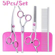 Dog Grooming Scissors With Round Tips,5 In 1 Dog Grooming Scissors Kit, 4CR Stainless Steel Professional Pet Grooming Shears For Dog, Cat,Sharp And Sturdy - Blue - View 15