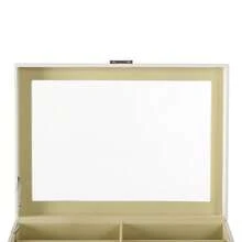 YISSALE Eyeglass Case With 24 Compartments, Lock And Glass Lid, 3-Layer Storage Box For Sunglasses With Soft, Lint-Free Lining, Table Storage For Glasses, Jewelry And Watches, 34 * 25 * 19 Cm, White - trắng - Xem 11