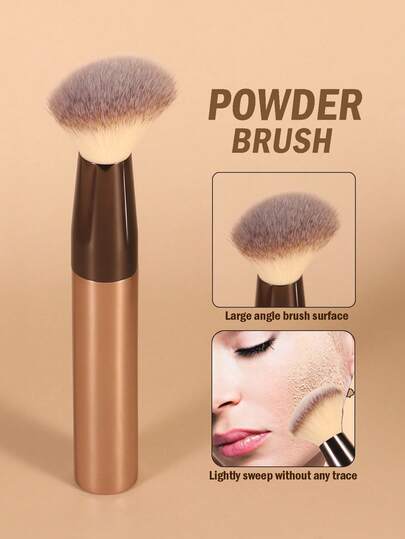 1 cọ trang điểm mềm mại và thân thiện với da, cọ đánh phấn má hồng, đầu cọ hình vát, chất liệu sợi mềm, cán kim loại nhôm, dễ mang theo, là cọ trang điểm du lịch lý tưởng. Món quà dành cho phụ nữ và các cô gái, có thể dùng để trang điểm nền, che khuyết điểm, đánh phấn má hồng, phục hồi da mặt, đánh phấn tạo khối và các mục đích khác.