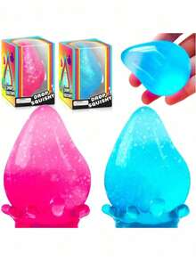Water Drop Swirl Cube Squishy Toy, Malt Sugar Slow Rising Stress Ball, Anxiety Relief Fidget Toy - Blue - View 3