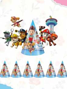 Paw Patrol 1/6 مجموعة شعار فريق وف باو باترول الجميل، علم حلزوني ، لافتة عيد ميلاد ، زهرة كلب ، مجموعة قلادات مناسبة لحفلات الأعياد والمناسبات الاحتفالية الأخرى - متعدد الألوان - مشاهدة 11