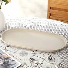 1pc Oval Plastic Tray, Food Serving Tray, Colorful Platter, Smooth Surface Easy To Clean, Dishwasher , Lightweight And Portable. Reusable, Suitable For Kitchen, Bathroom, Vanity, And Office. Can Be Used To Hold Food, Side Dishes, Desserts, Beverages, Or As A Desktop Storage And Decorative Tray. - View 10
