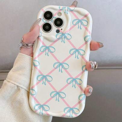 Ốp lưng điện thoại dày dặn, tối giản, chống sốc, in hình nơ, viền lượn sóng, màu kem, phù hợp với 17/17 Pro/17 Pro Max, 16 XR/7/8, 15 Pro Max, 12 Pro Max, 13 Pro Max, 14 Pro Max, 13, 14, 11, 12P, 14, P11 Soft Shell, P12 Anti-Drop, XS.XR/78P.78GES2, phù hợp với A134G, A22, A21S, A514G, A52, S22 Ultra, A335G, A34, A35, phù hợp với Redmi 10, Note 11 4G, 11 Lite, A53 TPU, A14/A23/S23 Ultra, S24, A14, A15, S23, A73, A55, A54, Ốp điện thoại