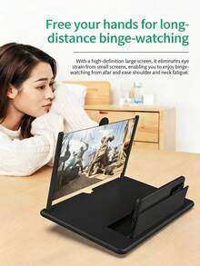 Kính lúp phóng đại màn hình 3X, độ phân giải cao, chống ánh sáng xanh, giá đỡ điện thoại gập gọn, xem video rảnh tay, phù hợp với tất cả điện thoại thông minh 10 inch. - Nhiều màu - Xem 4