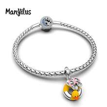 Bộ mặt dây chuyền Manyilus bằng bạc Sterling 925 chủ đề biển mùa hè, hình ảnh động vật biển, rùa, cá heo đính đá CZ, phù hợp với vòng tay và dây chuyền nguyên bản, quà tặng trang sức tự làm cho kỳ nghỉ dành cho phụ nữ. - Nhiều màu - Xem 6