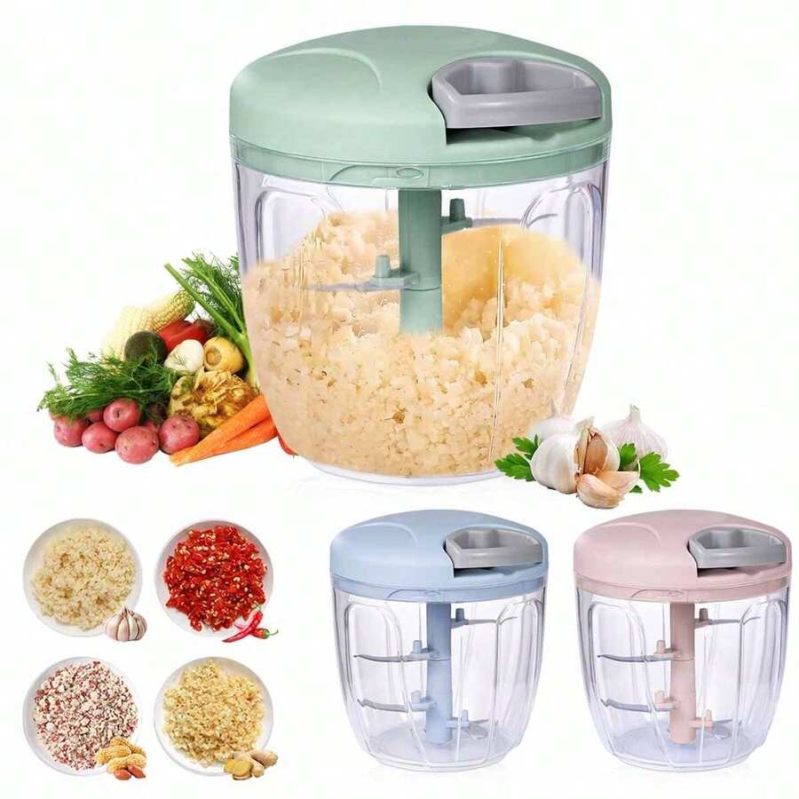 900ml/500ml Household Vegetable Chopper, Fruit Puree Slicer, Garlic Mincer, Multi-Function Vegetable Cutter, Garlic Press, Food Processor, Vegetable Chopper, Fruit Crusher, Onion Mincer