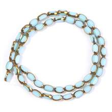 40-45 hạt/dải, hạt thủy tinh trong suốt hình oval 4x7mm, bề mặt cắt mài, viền vàng, thích hợp làm vòng tay, bông tai và trang sức thủ công. - hạt thủy tinh - Xem 19