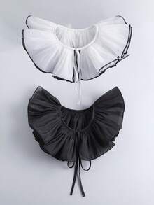 1 pieza Cuello falso de malla de unicolor de moda para vestido, para decoración navideña - Multicolor - Ver 9