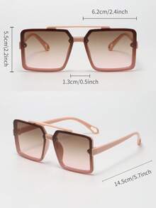 Visivana Retro Square Large Frame Fashion Glasses For Women, Classic Plastic Outdoor Travel Beach Vacation Casual Decoration Daily Wear, Summer UV Protection Elegent Modern - Multicolor - View 6