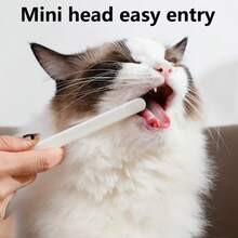 1支宠物猫狗牙刷，小头软毛牙刷，适用于猫和其他宠物的口腔卫生和牙齿清洁用品 - 藍色 - 查看 3