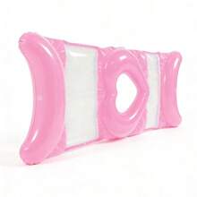 Giường phao hình trái tim, võng nước có tựa lưng, thảm nổi thư giãn cho bãi biển/hồ/sân sau/hồ bơi. - Phao bơi hình trái tim ba ống (màu hồng) - Xem 3