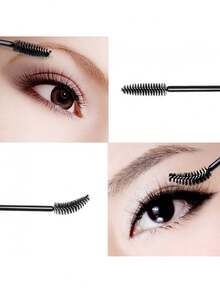 100支/套 一次性水晶睫毛刷，魔杖形睫毛嫁接刷，适用于沙龙和家庭使用，睫毛刷，睫毛夹，睫毛梳，水晶化妆工具（纯黑色） - 彩色 - 查看 4