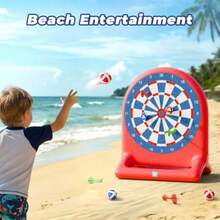 Fun Pool Floating Water Toys Inflatable Tic-Tac-Toe Dart Board Game Swimming Pool Floats Beach Outdoor Play Summer Birthday Gift 3 4 5 6 7 8 9 10 12 Yrs Boy Girl Teen Adult Family-Red - Red - View 6
