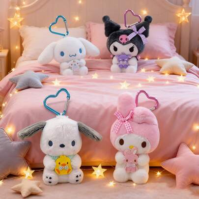 三丽鸥最佳好友系列吊坠，时尚包包挂饰，适用于多种场合，精致收藏礼品，可爱房间装饰，动漫迷的可爱配饰。生日、圣诞节和节假日送给女孩和青少年的完美礼物。