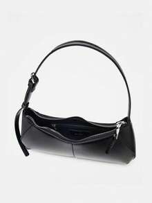 Dedoo Chiếc túi xách hình lưỡi liềm bằng da sáp phong cách retro thời trang dành cho nữ này có thiết kế độc đáo, có thể đeo trên vai hoặc kẹp dưới cánh tay. Chiếc túi hình chữ nhật màu đen toát lên vẻ thanh lịch, phù hợp với nhiều dịp khác nhau như đi chơi, du lịch, mua sắm, công sở, làm quà tặng, dự tiệc, Halloween và hơn thế nữa. - màu đen - Xem 3