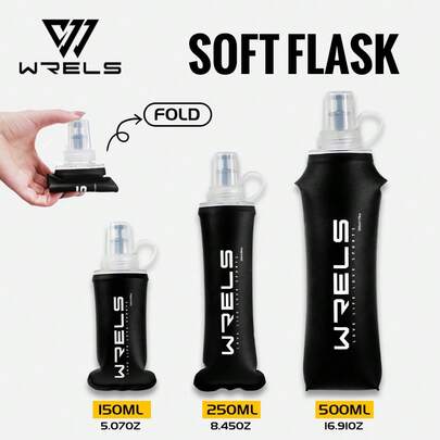 1pc Solid Color Foldable Water Bottle, Lightweight Leak-Proof Portable, Suitable For Cycling, Running, Camping And Fitness Accessories