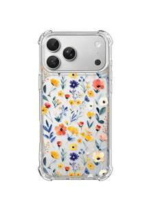 1件花卉圖案手機殼，四角防摔保護，相容於 17 Pro、16e、16 Pro、15 Pro、14、13、12、11、XR、XS Max；相容於 Galaxy S26、S25、S24、S23、A16、A35/A25、A57；相容於 Pixel 10、9、8、7；相容於 G85；相容於 Infinix Hot 50 Pro+。清爽夏季配件，適合送禮或個人使用。 - 無色 - 查看 5