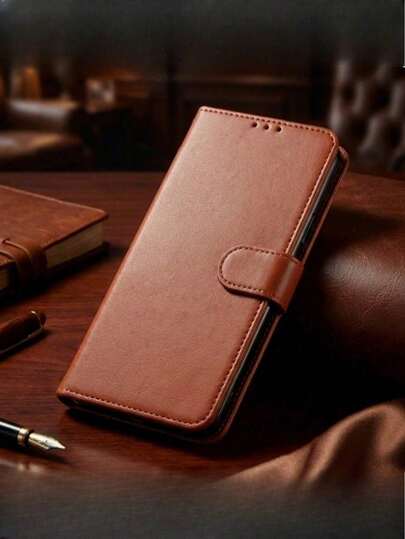 Estuche protector de cuero sintético de lujo, adecuado para iPhone Air 17Pro Max, 16Pro, 15, 14Plus, 13, 12, que se puede usar como soporte, tapa abatible y estuche protector tipo billetera