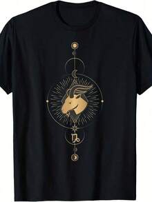 Capricorn Zodiac T-Shirt - Burgundy - View 1