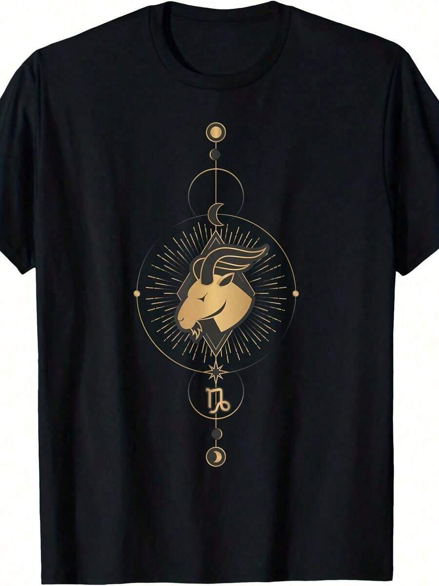 Capricorn Zodiac T-Shirt - Burgundy - View 1