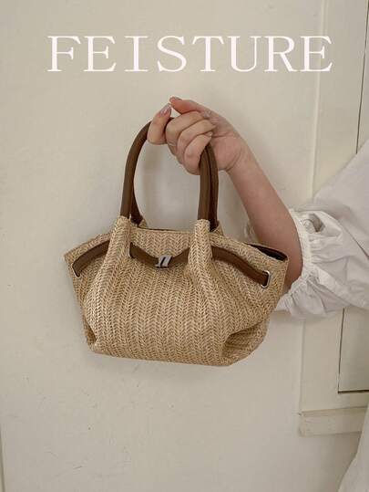 1 chiếc túi xách dệt thời trang FEISTURE, túi đeo vai chéo kiểu dáng túi bánh bao dành cho nữ, khóa nam châm, phù hợp cho nữ sinh, phụ nữ, sinh viên đại học, người trẻ làm việc chuyên nghiệp, tuyệt vời cho công việc, kinh doanh, đi làm, đi học.