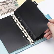 一套A6六孔活页夹，黑白预算信封，带索引分隔页的六孔发票整理器，硬质PP塑料活页信封，替换内页，笔记本配件，方便学习、收纳、办公、会计使用 - A - 查看 4