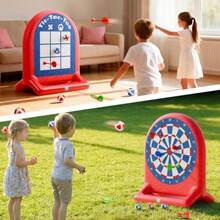 Fun Pool Floating Water Toys Inflatable Tic-Tac-Toe Dart Board Game Swimming Pool Floats Beach Outdoor Play Summer Birthday Gift 3 4 5 6 7 8 9 10 12 Yrs Boy Girl Teen Adult Family-Red - Red - View 7