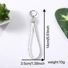 高级水钻链吊坠行李箱钥匙扣吊坠时尚手机挂绳防丢绳女士手链 - 彩色 - 查看 3