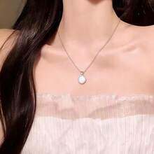 5件套优雅白色月光石项链，奢华简约多功能颈链 - 項鍊 - 查看 3