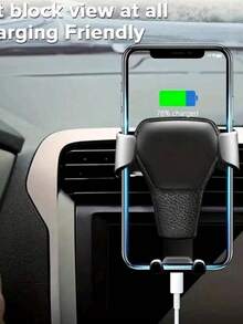 Universal Gravity Auto Phone Holder Car Air Vent Clip Mount Mobile Phone Holder CellPhone Stand Support Compatible With IPhone Compatible With Samsung - Black - View 9