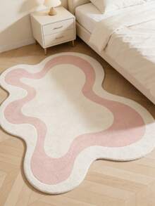1 buah Karpet Minimalis Asimetris Ombre Merah Muda & Putih, Karpet Dekoratif, Karpet Kecil, Karpet, Dekorasi Rumah, Karpet Ruang Tamu, Karpet Kamar Tidur, Karpet yang Dapat Dicuci - MultiWarna - View 6