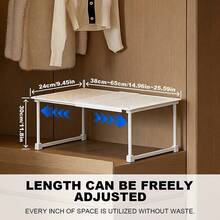 Metal Expandable Layered Shelf, Suitable For Wardrobe And Wardrobe Organization - Adjustable Wall Mounted Storage Rack With Telescopic Design - Multifunctional Shelf For Kitchen, Bedroom, And Bathroom Organization, Local Warehouse - 查看 7