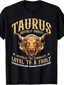 Camiseta con el Signo del Horóscopo Zodíaco Tauro - Café integral - Ver 1
