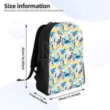 Gouache Parasaurolophus Casual Backpack Featuring A Single Main Section, Perfect For School, Leisurely Strolls, Or Everyday Tasks - 黑色 - 查看 2
